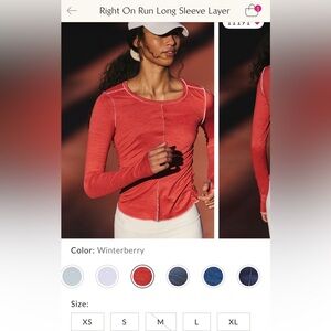 Free People Right On Run long sleeve layer size XL